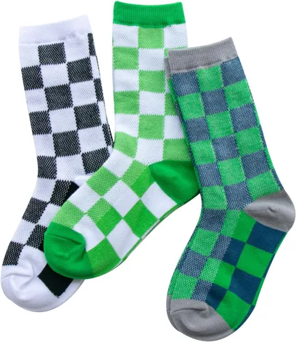 Vista 3 de Calcetines tobilleros de algodón a cuadros para niñas y niños pequeños unisex