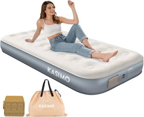 Vista 10 de KASIMO Colchón de aire Queen con bomba de batería de 2000 mAh, 16" elevado