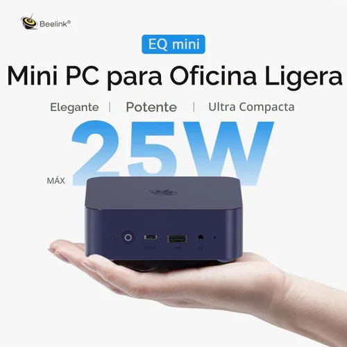 Vista 2 de Beelink EQ Mini PC, Intel N150 (hasta 3.6 GHz) 12 GB LPDDR5 RAM 500 GB SSD