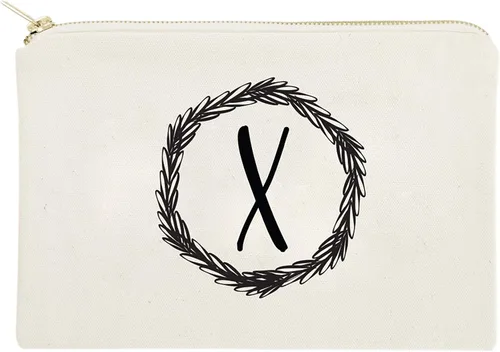 Vista 20 de The Cotton & Canvas Co. Bolsa de cosméticos personalizada con monograma y bolsa de maquillaje de viaje, A