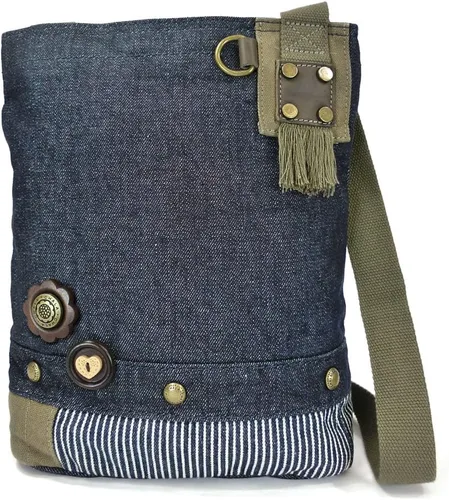 Vista 4 de Chala Bolsos bandolera de lona con llaveromonedero - (Chihuahua Puppy), Azul marino, Mensajero