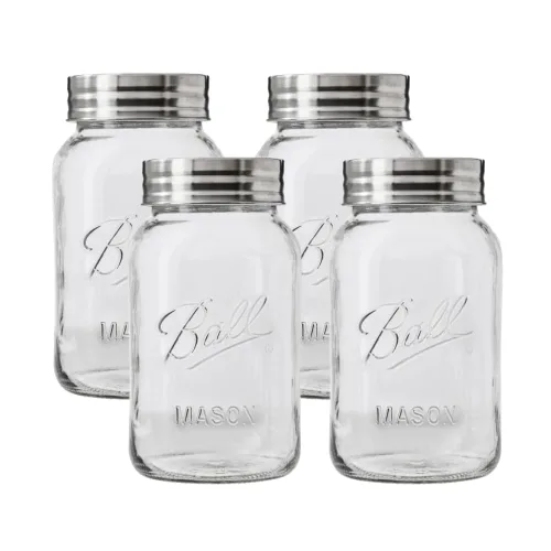Vista 19 de Ball Mason, Frascos de mermelada con tapas y bandas, Set de 12 unidades de 4 oz, 4 onza, Transparente
