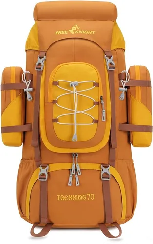 Vista 9 de Bseash 70L (65+5) Mochila impermeable para senderismo camping con cubierta para lluvia, mochila de viaje deportiva al aire libre para escalada