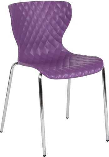Vista 13 de Pemberly Row Silla de comedor de plástico moderna en negro y cromado