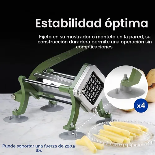 Vista 6 de New Star Foodservice - Cortador de papas a la francesa para freír, de grado comercial + piezas de repuesto