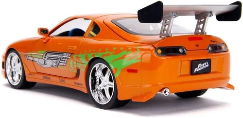 Vista 5 de Jada Fast & Furious 1:18 Toyota Supra - Coche fundido a presión y figura de Brian de 3 pulgadas, juguetes para niños y adultos