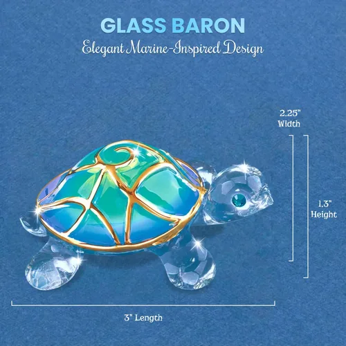Vista 2 de Glass Baron Figura de cristal Tiffany la tortuga