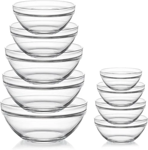 Vista 10 de Sweejar Juego de tazones pequeños de vidrio de 3 pulgadas, cuencos/platos para salsa de inmersión de 3 onzas, mini cuencos para salsa de tomate