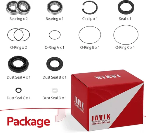 Vista 7 de JAVIK Kit de sellos de rodamientos de eje trasero izquierdo y tambor de freno para Honda Rancher 350 400 Foreman 400 450 500 Rubicon 500, OEM#