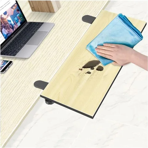 Vista 3 de Y&J Bandeja para teclado, mesas plegables sin perforaciones, cajón para debajo de la mesa, abrazadera ergonómica para bandeja de extensión