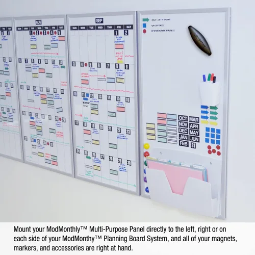 Vista 5 de Ultimate Office Panel magnético multiusos de borrado en seco, el tablero perfecto para calendarios de planificación mensual modular (1 cada uno)