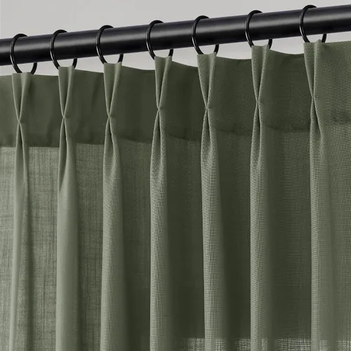 Vista 32 de Jowels Cortinas de lino plisadas naturales de 96 pulgadas de largo para sala de estar