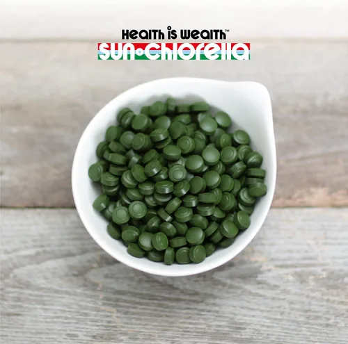Vista 8 de Sun Chlorella Suplemento superalimento de algas verdes de 200 mg - Pared celular pulverizada - Clorofila, CGF, B12 activo, hierro, proteína, sin OMG