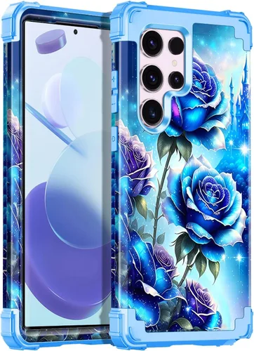 Vista 20 de Miqala Funda para Galaxy S23 FE 5G, brilla en la oscuridad, tres capas, resistente, a prueba de golpes, protección de cuerpo completo, parachoques