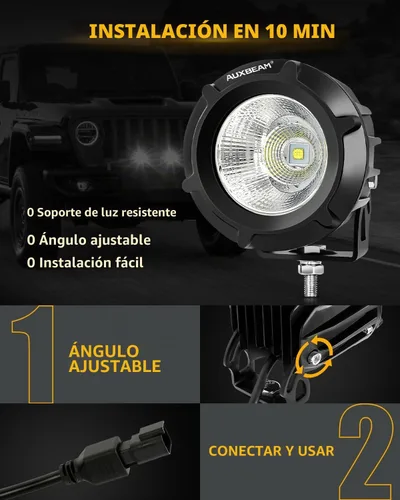 Vista 6 de AUXBEAM - Faro LED de 3.5 pulgadas para automóvil Blanco