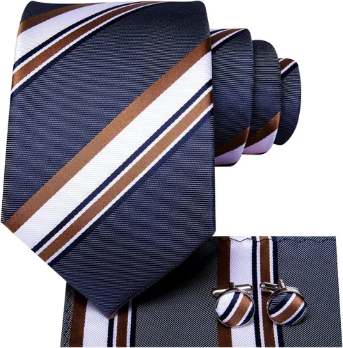 Vista 111 de Dubulle Corbata tejida de cachemira para hombre y gemelos de pañuelo para hombre, conjunto de gemelos para boda formal y negocios