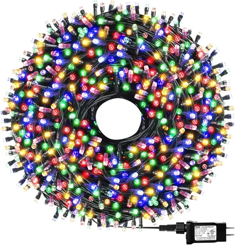 Vista 13 de Guirnalda de luces de Navidad con enchufe de extremo a extremo, 8 modos, 108 pies, 300 LED, IP55, impermeable, con certificación UL
