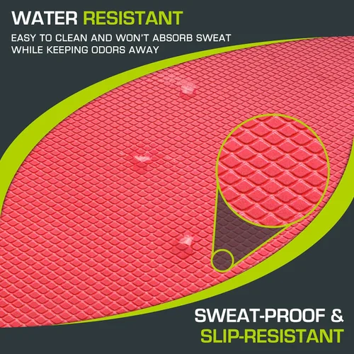 Vista 4 de ProsourceFit Almohadilla de equilibrio para ejercicios: alfombrilla de espuma antideslizante acolchada grande y rodillera para fitness, Rojo