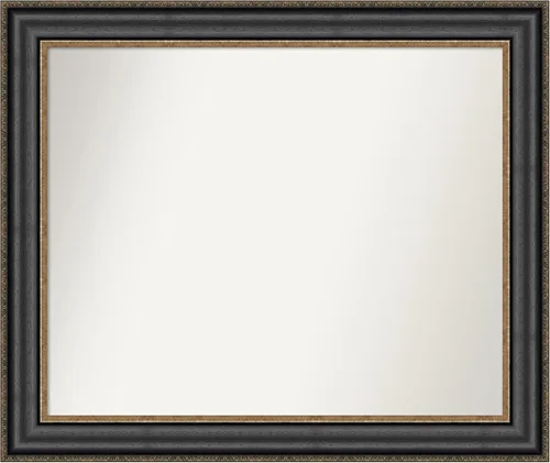 Vista 531 de Amanti Art Espejo personalizado, espejo de baño negro puente, espejo de pared o espejo de tocador de baño sobre el fregadero (26 x 26 pulgadas)