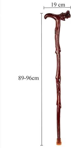 Vista 4 de Bastón de madera para caminar, bastones de madera para hombre, diseño de dragón tallado con mango cómodo, bastones de madera unisex