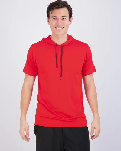 Vista 2 de Real Essentials Paquete de 3 sudadera deportiva de manga corta con capucha para hombre (disponible en tallas grandes y altas)
