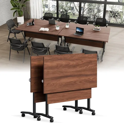 Vista 48 de Folding Conference Table with Wheels, Modular Foldable Conference Room Training Tables for Training Rooms, Flip Top Mobile Rolling Meeting Seminar