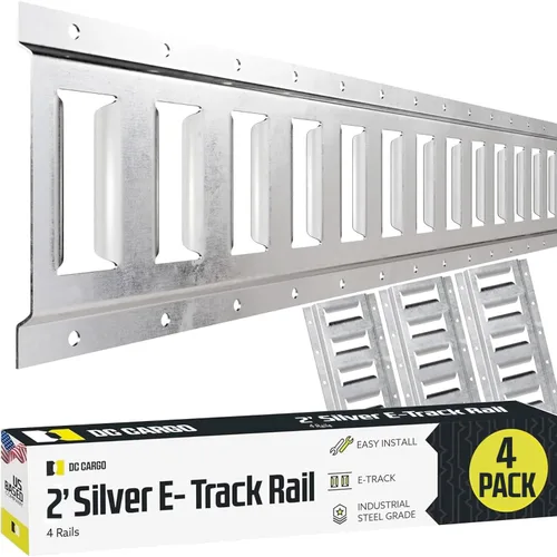 Vista 10 de DC Cargo - Kit de rieles de amarre E Track de 2' (paquete de 10) para garajes, furgonetas, remolques, amarres de motocicleta, montajes de ATV