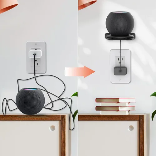 Vista 3 de AHASTYLE HomePod - Soporte de pared para mini soporte de ABS [Gestión de cables integrada] Soporte estable para HomePod Mini