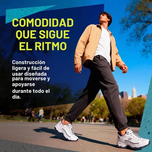 Vista 8 de Skechers Afterburn E'lite Grill Corporal - Zapatos sin cordones para hombre Blanco/azul marino