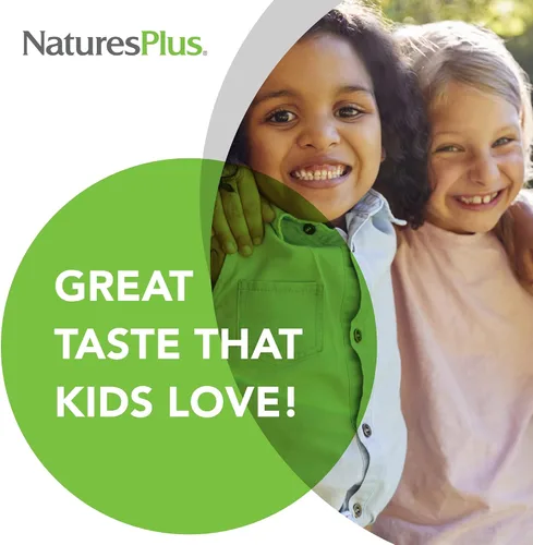 Vista 7 de NaturesPlus Animal Parade Gold Multivitamínico Masticables para niños, sabor a cereza, 60 tabletas masticables en forma de animal, con vitamina D3