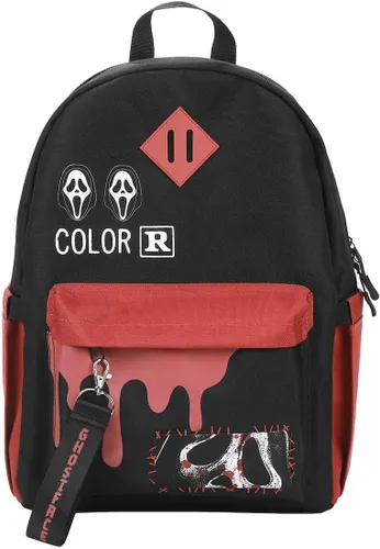 Vista 15 de Bioworld Mochila Biworld, negro y rojo(Black & Dark Red)