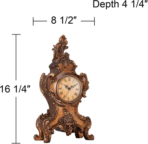 Vista 3 de Kensington Hill Taryn - Reloj de mesa estilo vintage de 16 1/4 pulgadas