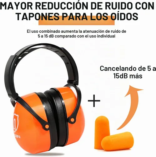 Vista 8 de LYSIAN Orejeras de protección auditiva de 31 dB, orejeras plegables de seguridad ajustables para disparos, construcción, corte de césped, adultos