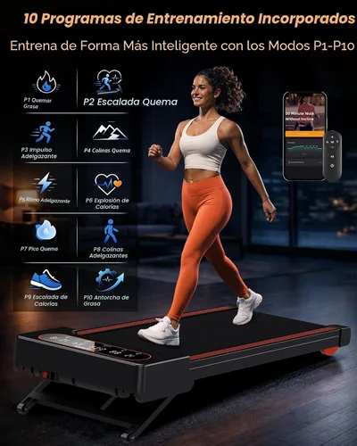 Vista 7 de Walking Pad Treadmill with Auto Incline 12%-12Level, Quiet BLDC EvoDrive