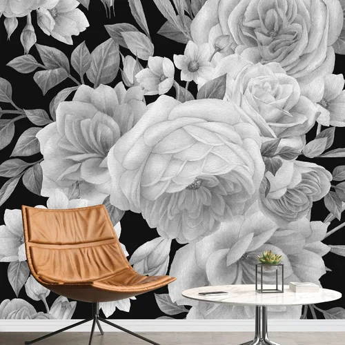 Vista 17 de wall26 Adhesivo mural removible para pared, diseño escénico de flores silvestres rosa, campo de jardín, naturaleza, fotografía, realismo