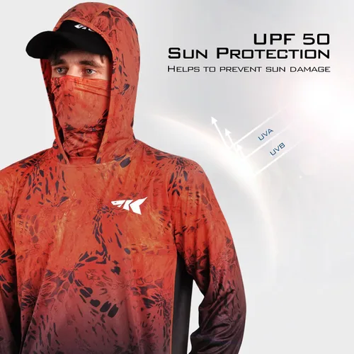 Vista 3 de KastKing - Sudadera con capucha para hombre, camisa de manga larga para pesca, camisa de protección UV UPF 50