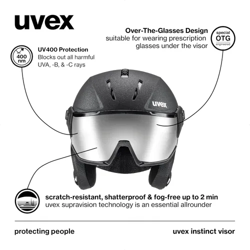 Vista 3 de uvex Instinct Visor - Adjustable ski & Snowboard Helmet with Integrated Visor for Women & Men