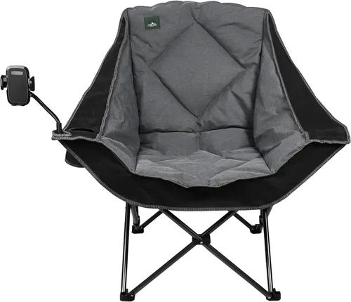Vista 11 de Northroad Silla de campamento plegable, silla de campamento portátil de gran tamaño con soporte para tazas, silla de césped acolchada resistente