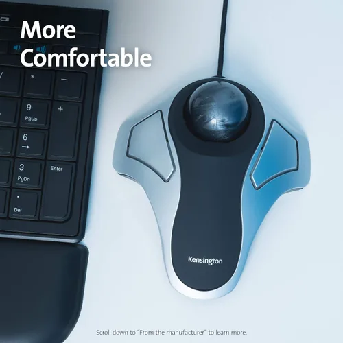 Vista 2 de Kensington Orbit Trackball Mouse (K64327F), color plateado y negro