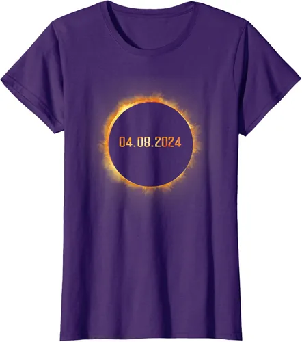 Vista 12 de Totality 04.08.24 Total Solar Eclipse 8 de abril de 2024 Eclipse Camiseta, Negro, S