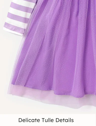 Vista 4 de L.O.L. Surprise! Vestidos de malla tutú para niñas con mariposa y purpurina para fiesta, vestido de tul de manga larga, regalo de cumpleaños