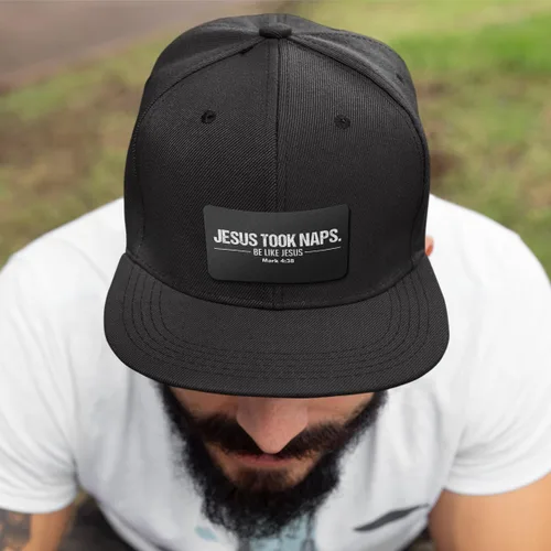 Vista 7 de Our True God Jesus Took Naps Flexfit - Gorra de béisbol con diseño de fe cristiana
