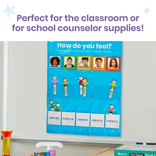 Vista 6 de hand2mind Tabla de bolsillo para expresar tus sentimientos, tabla de emociones para niños, decoraciones de aula para profesores de preescolar