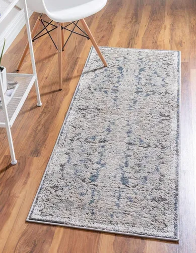 Vista 24 de Unique Loom Portland Collection - Alfombra de área Albany (2 pies 2 pulgadas x 3 pies 1 pulgada, rectangular, azul/gris)
