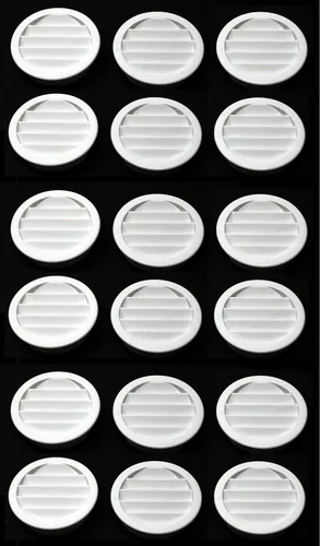 Vista 34 de 2.5 "rejilla redonda de plástico Soffit rejilla de ventilación de aire para reptiles cubierta (6, blanco)