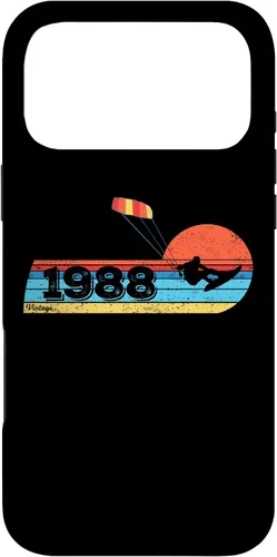 Vista 22 de Kitesurfer Kitesurfing Birthday Vintage 1988 Born Kitesurf Case for iPhone 16