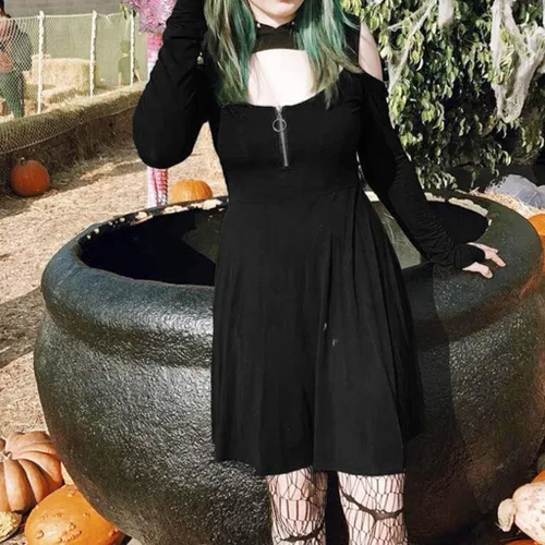 Vista 5 de Womens Halloween Suit Masquerade Evil Party Dress Set Summer Dresses Casual Long