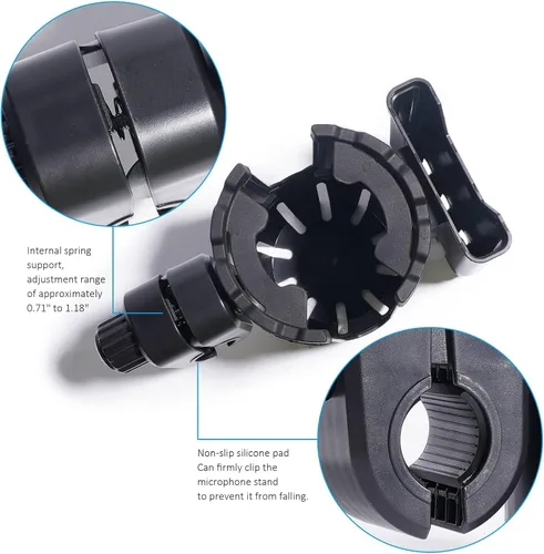 Vista 6 de SB Goods Soporte para micrófono con soporte para teléfono, soporte universal 2 en 1 para botella para soporte de música