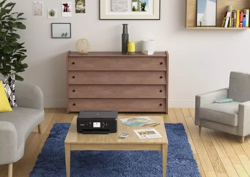 Vista 5 de Canon PIXMA TS6220 - Impresora fotográfica inalámbrica todo en uno con fotocopiadora, escáner e impresión móvil, negra, funciona con Alexa