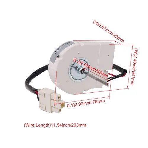 Vista 2 de 50240401000Q Motor de ventilador evaporador de refrigerador DC12V 4W 1450RPM Reemplazo del motor del ventilador de congelación para Samsung
